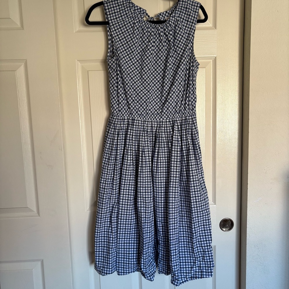 merona | cotton blue & white gingham checkered dress
